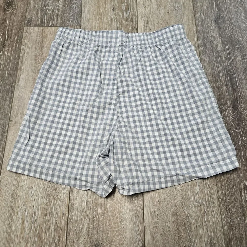 American Eagle Blue Gingham Boxer Shorts Pajama Sleepwear Loungewear Women's XS